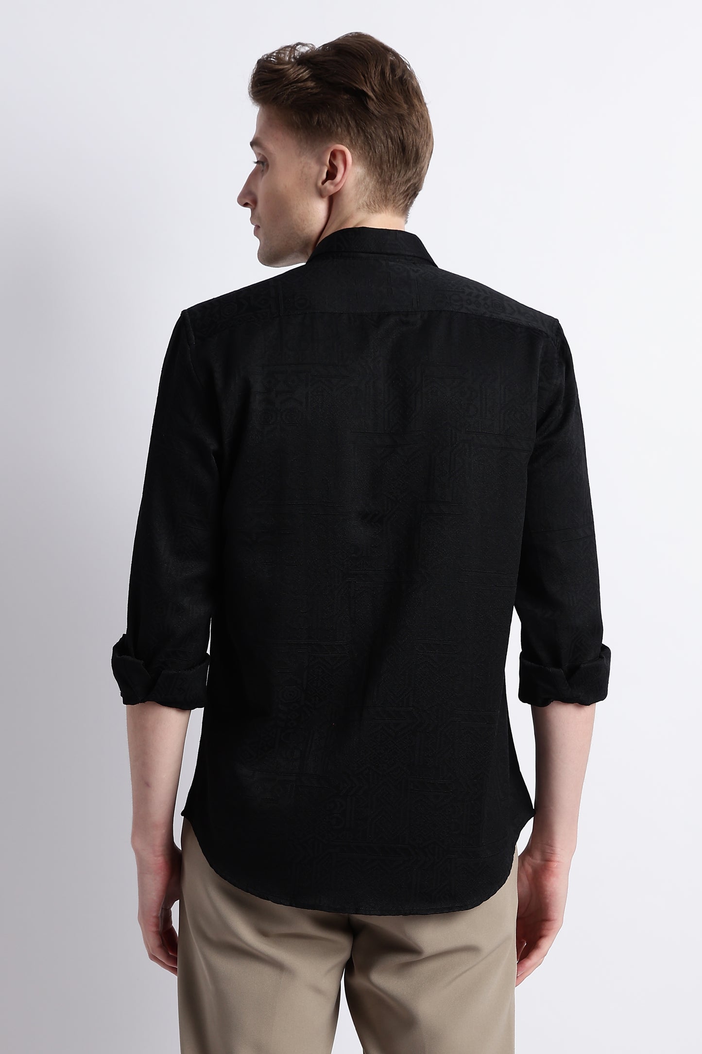 Textured Jacquard Shirt Black