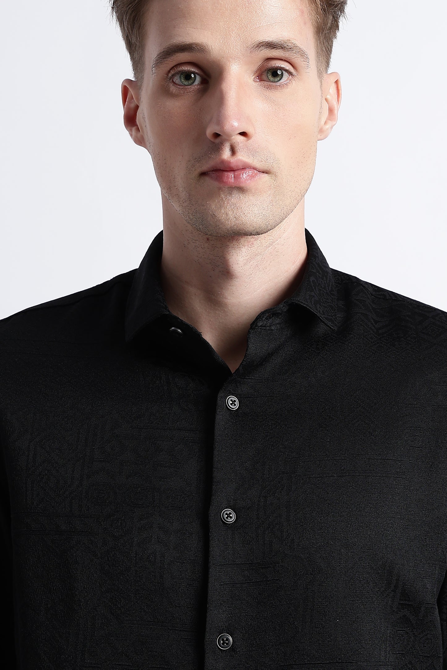 Textured Jacquard Shirt Black
