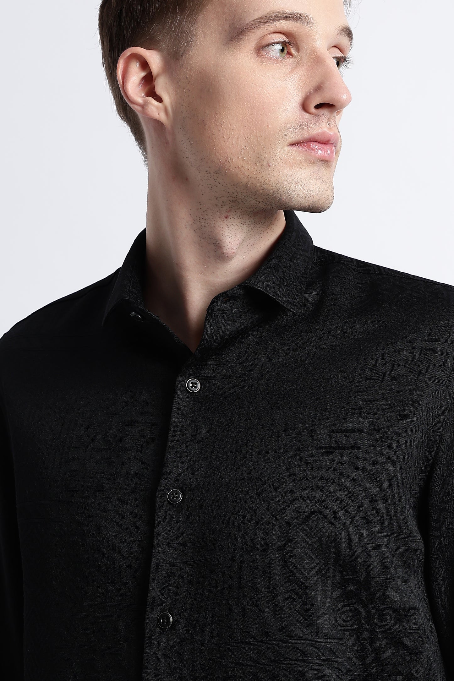 Textured Jacquard Shirt Black