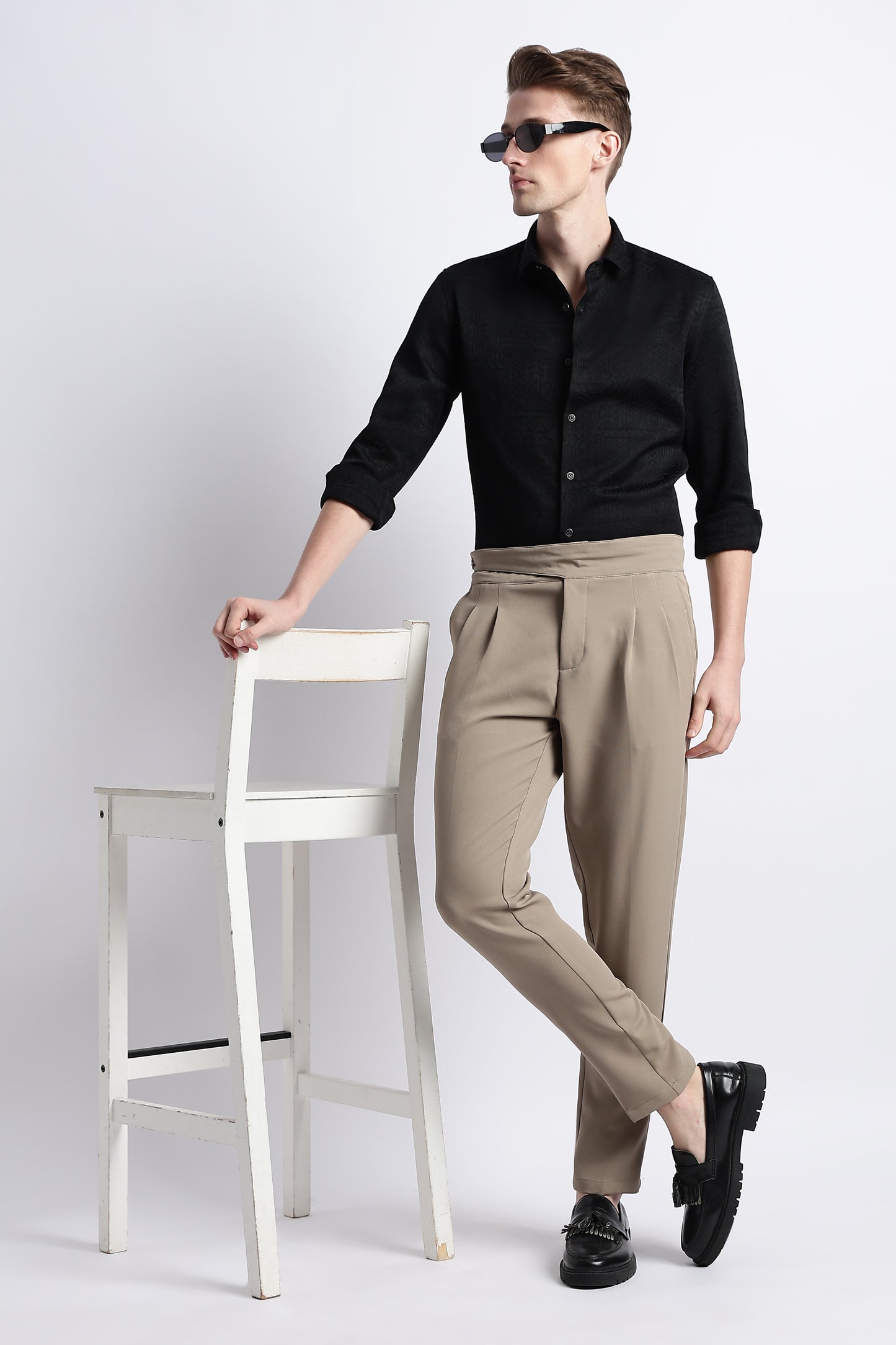 Textured Jacquard Shirt Black