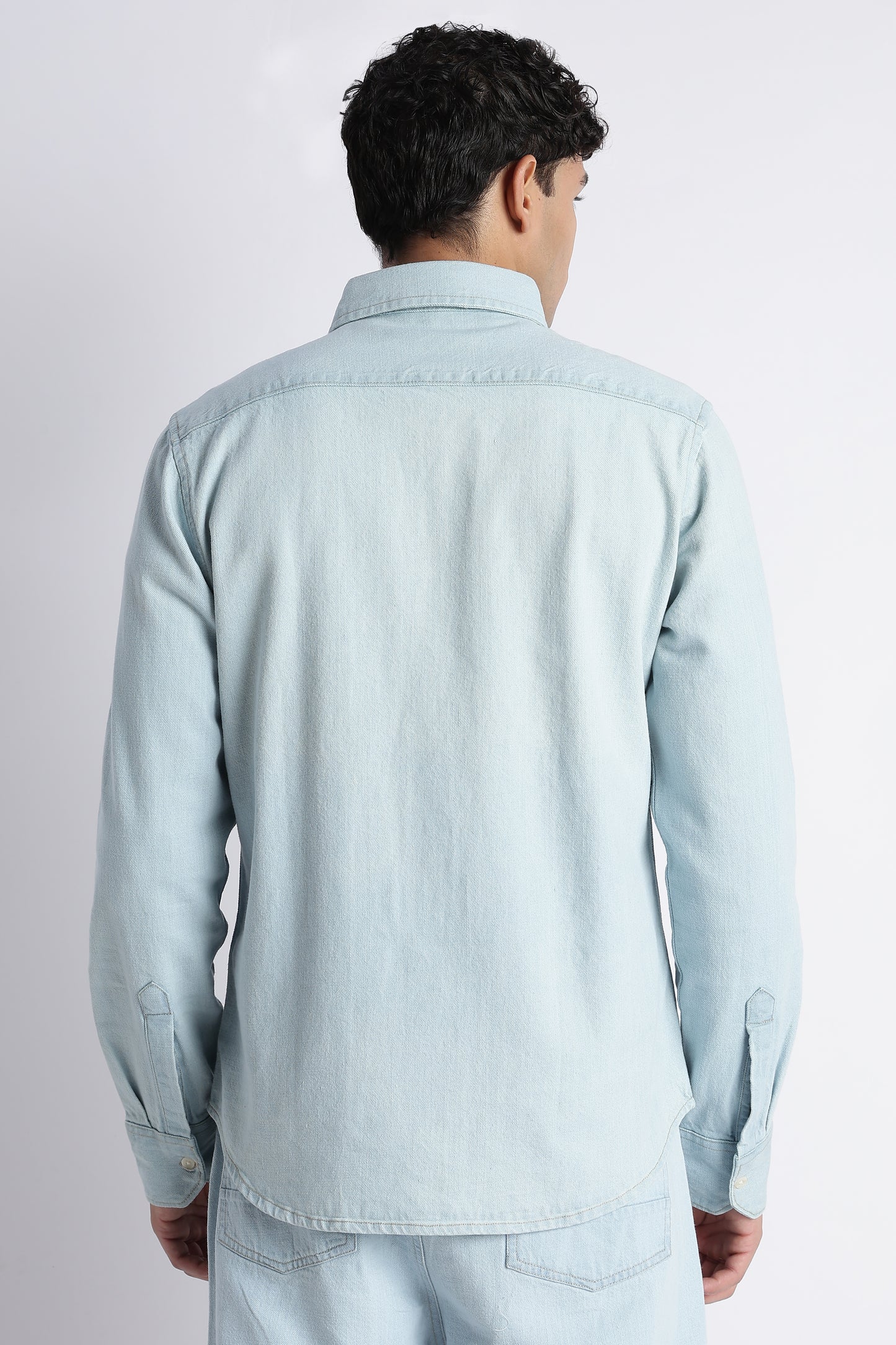 Ice Blue Denim Shirt for Men