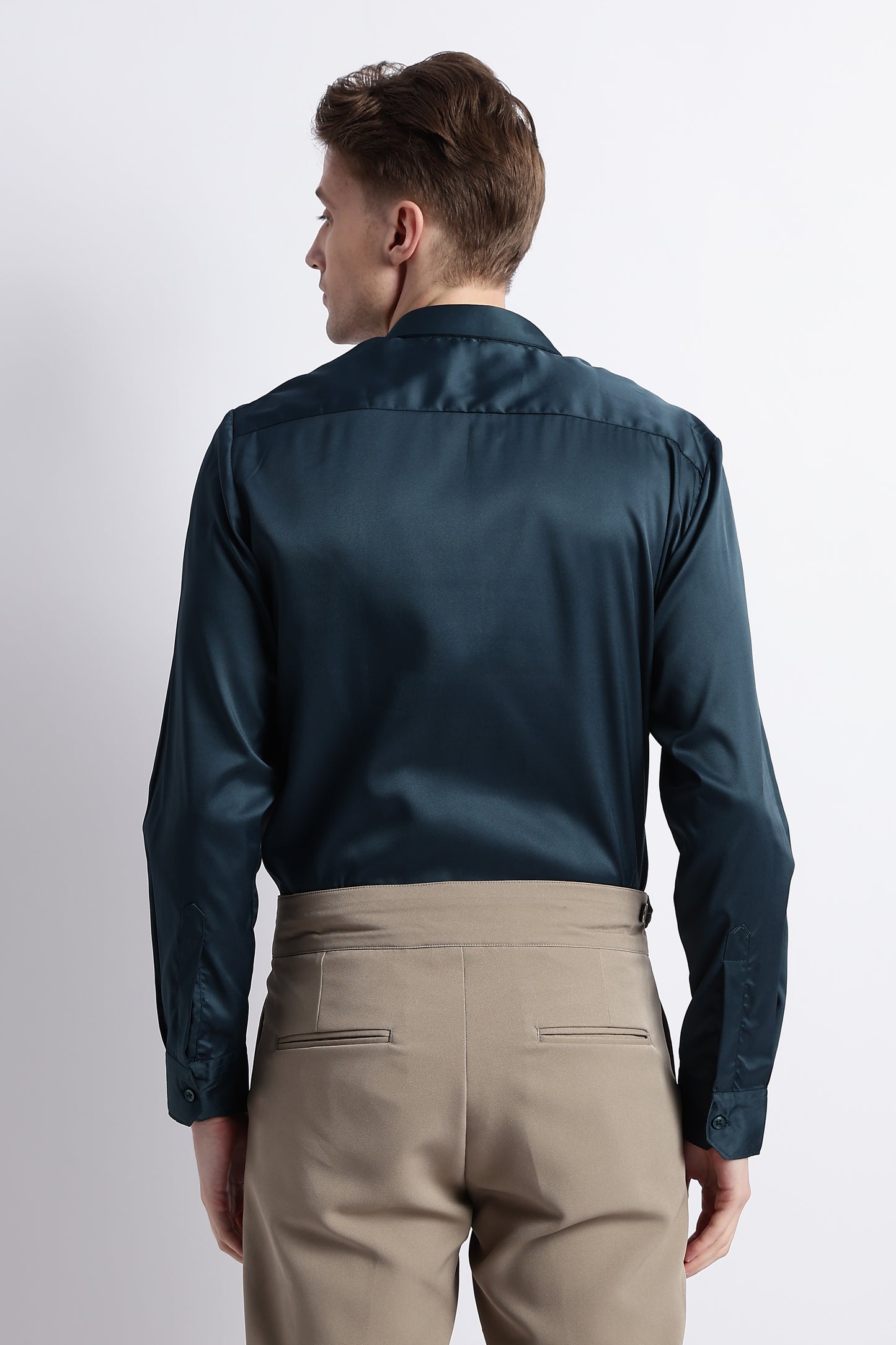 Smooth Satin Shirt R Green