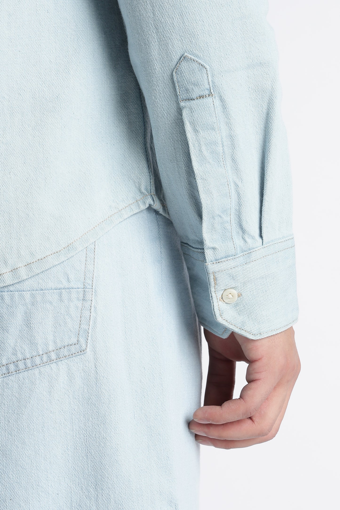 Ice Blue Denim Shirt for Men
