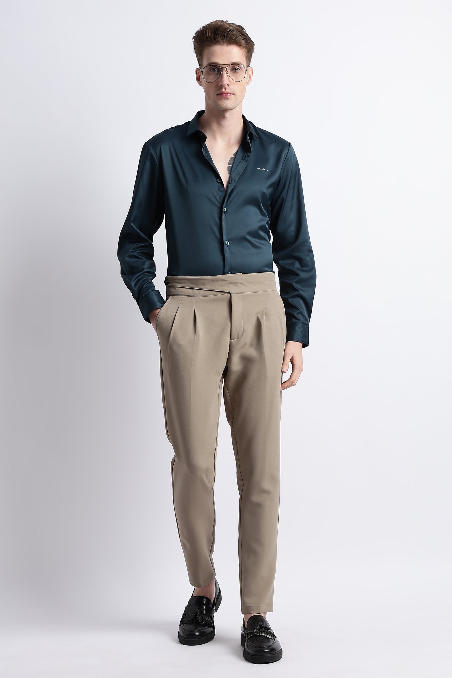 Smooth Satin Shirt R Green