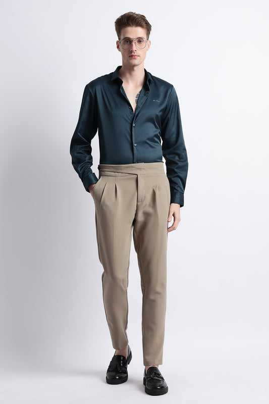 Smooth Satin Shirt R Green