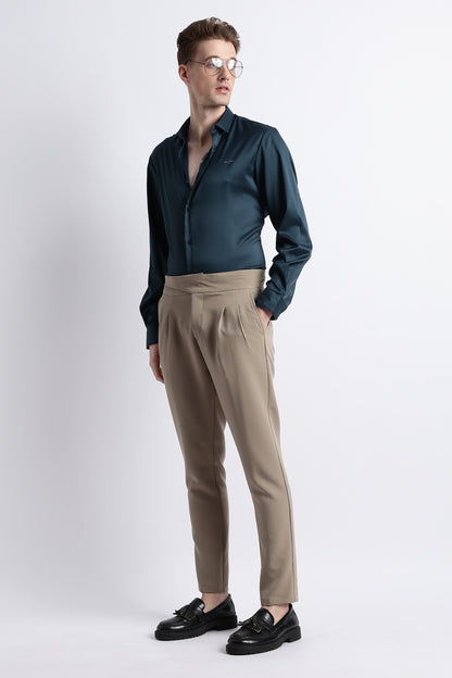 Smooth Satin Shirt R Green