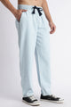 Men's Ice Blue Denim Drawstring Pyjamas - Relaxed Fit