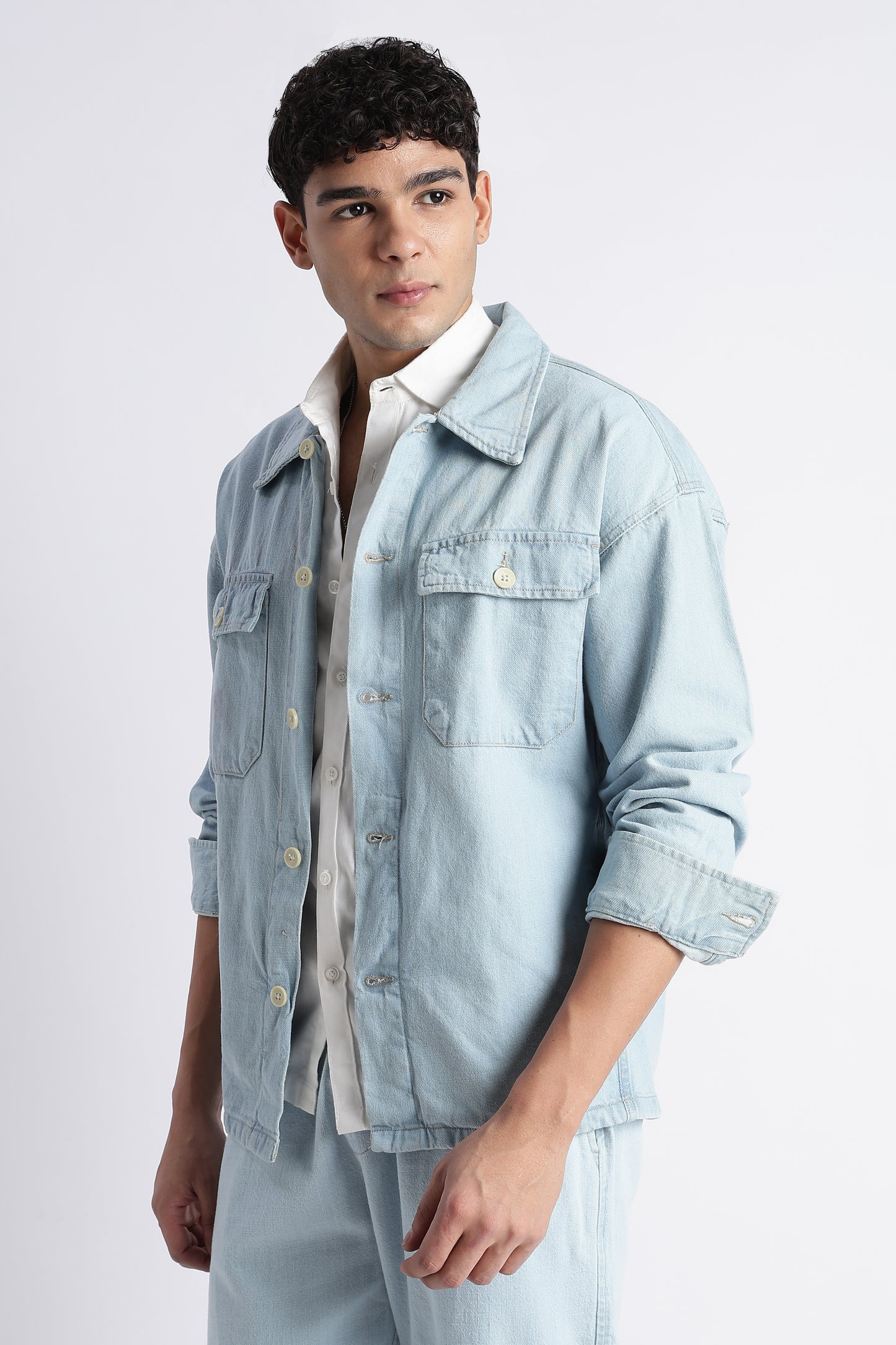 Ice Blue Denim Jacket for Men