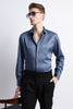 Smooth Satin Shirt Blue