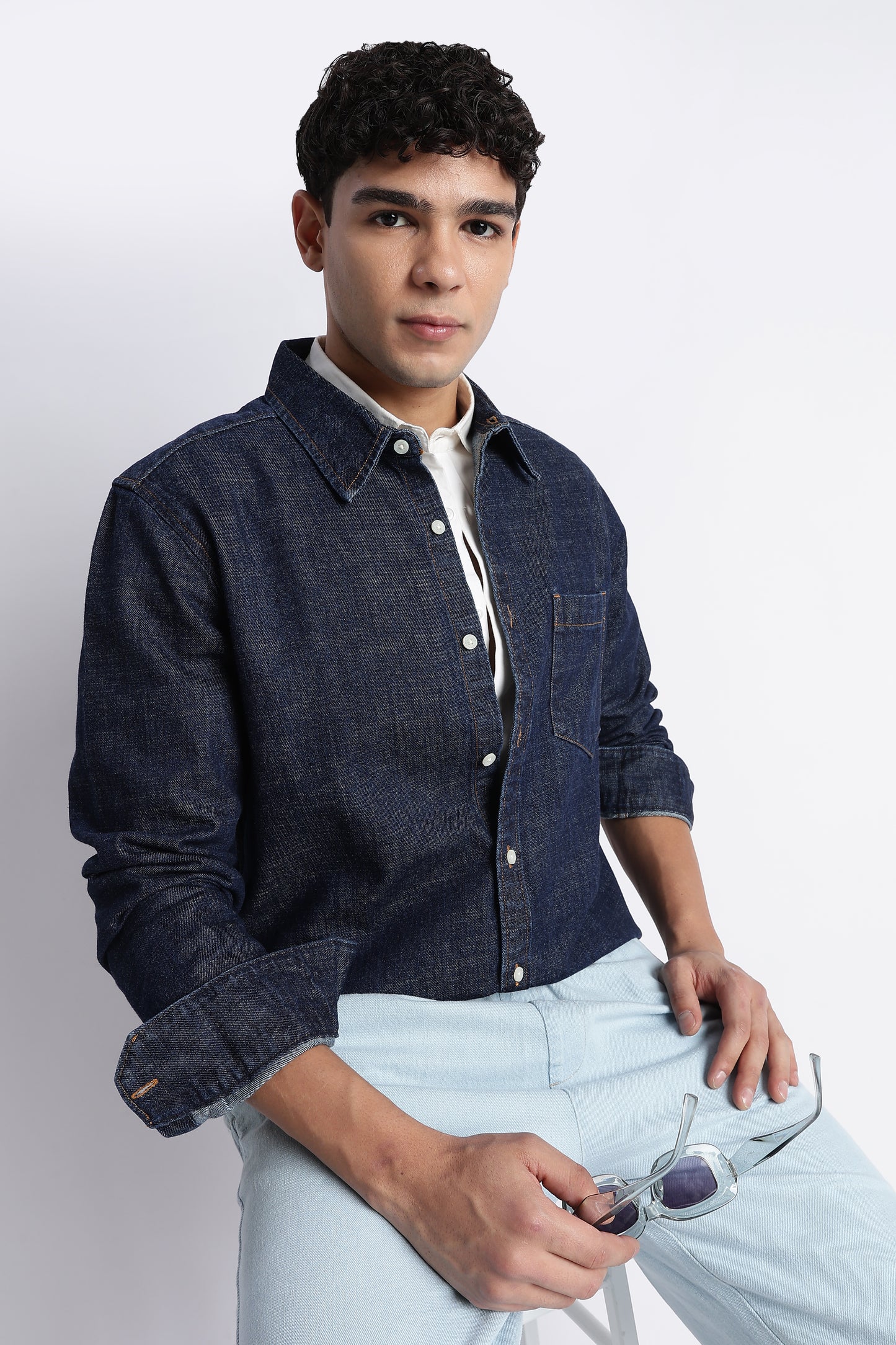 Indigo Denim Shirt for Men