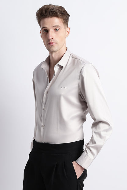 Smooth Satin Shirt Off White