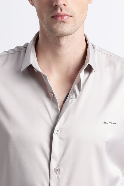 Smooth Satin Shirt Off White