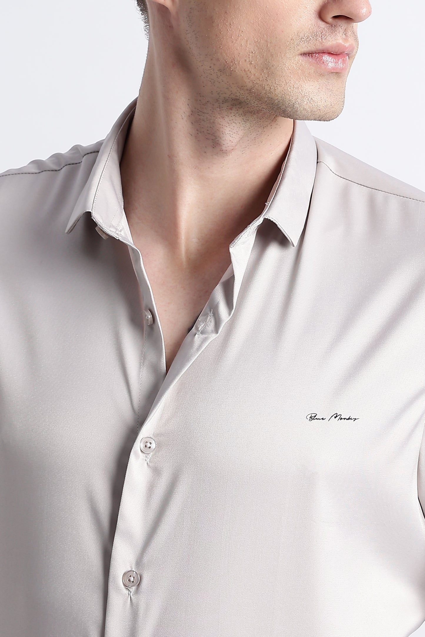 Smooth Satin Shirt Off White