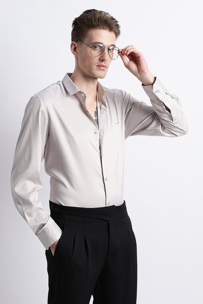 Smooth Satin Shirt Off White