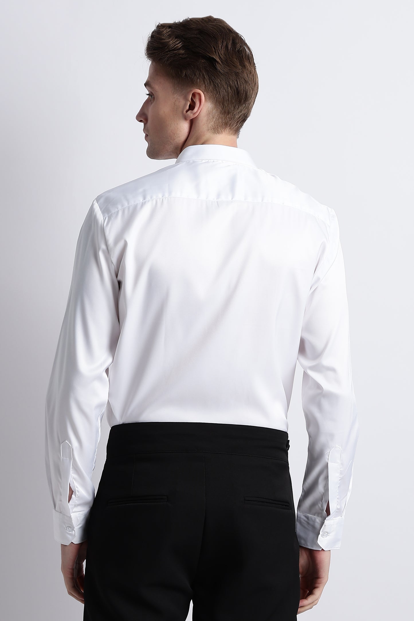 Smooth Satin Shirt White