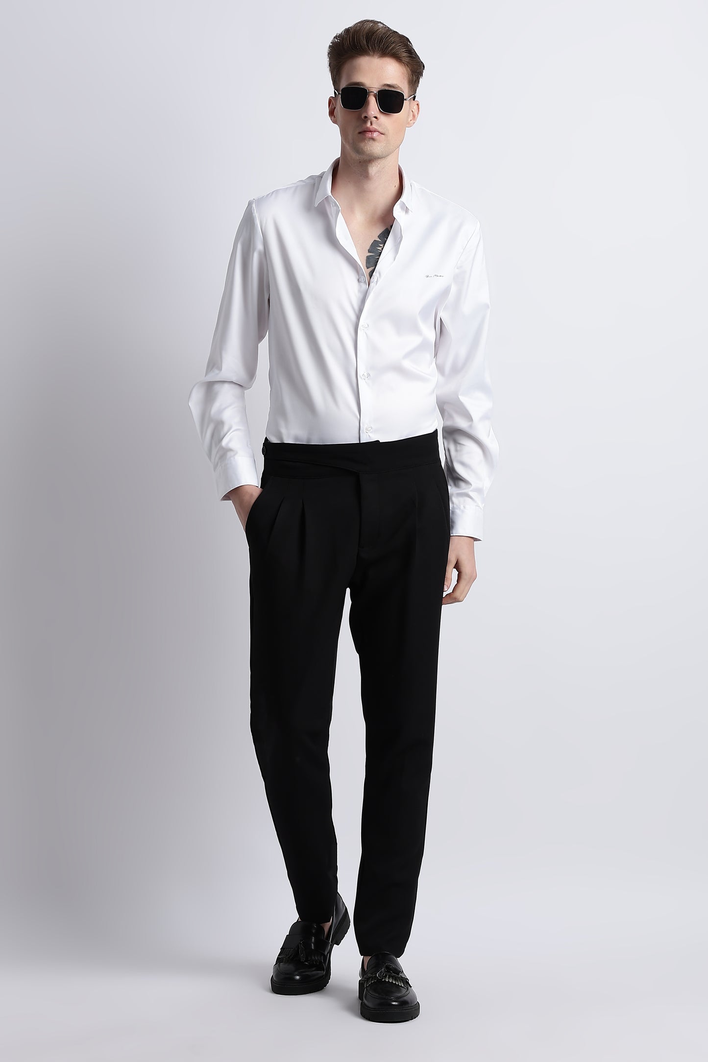 Smooth Satin Shirt White