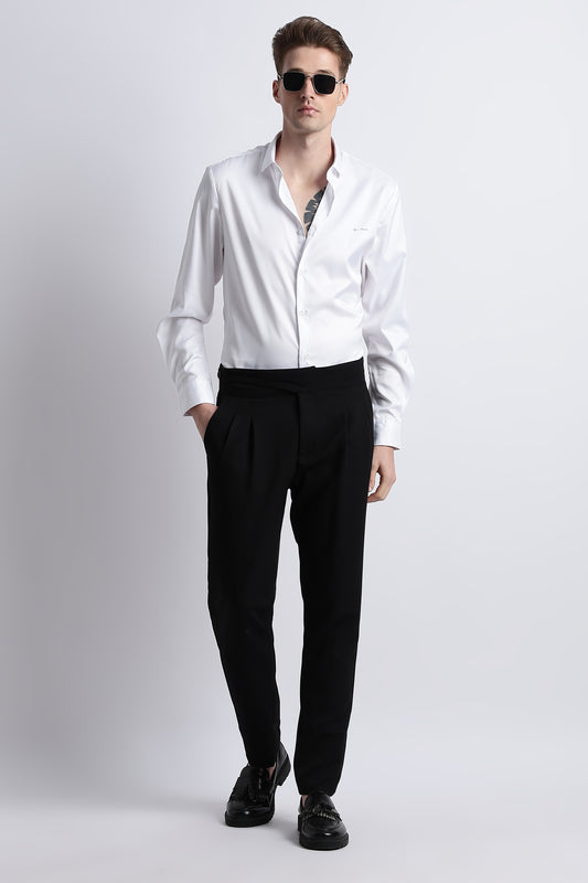 Smooth Satin Shirt White