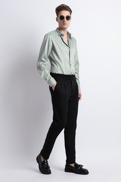 Smooth Satin Shirt P Green
