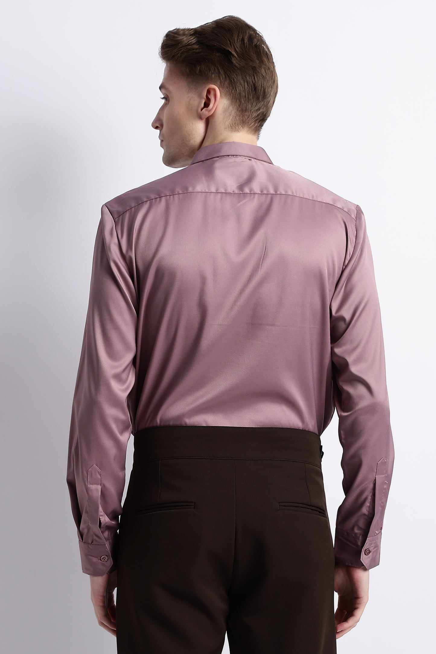 Smooth Satin Shirt Dk Pink