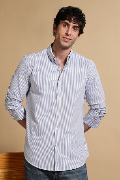 Essential Striped Shirt Blue