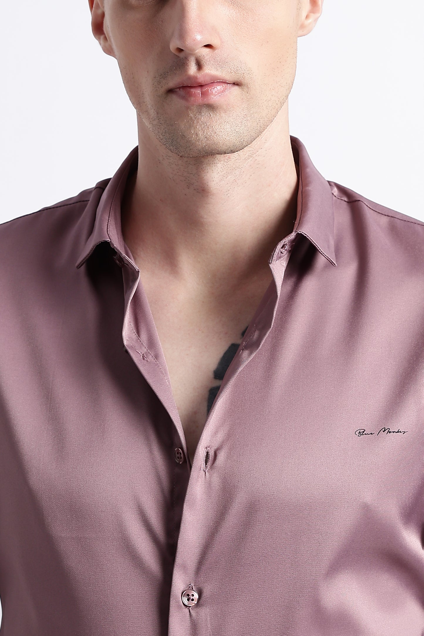Smooth Satin Shirt Dk Pink
