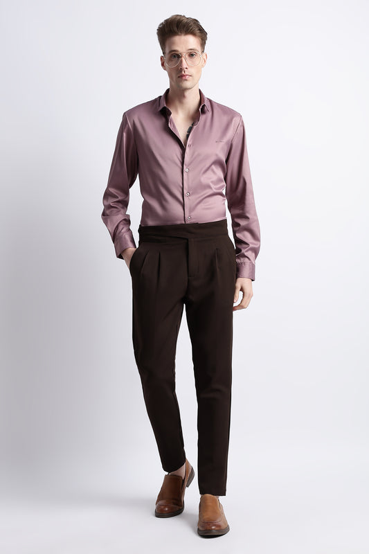 Smooth Satin Shirt Dk Pink