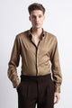 Smooth Satin Shirt Khaki