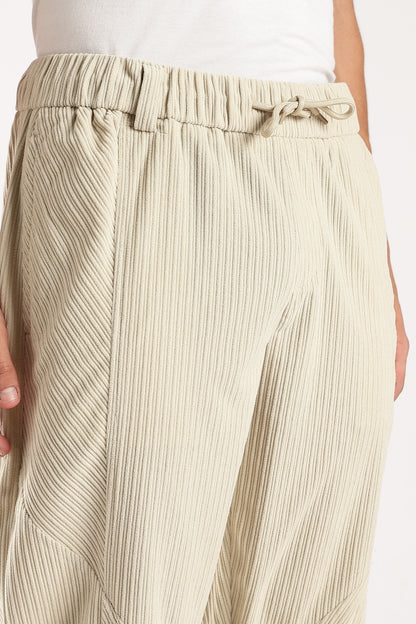 Textured Loose Fit Drawcord Trousers Cream