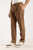 Textured Loose Fit Drawcord Trousers Brown