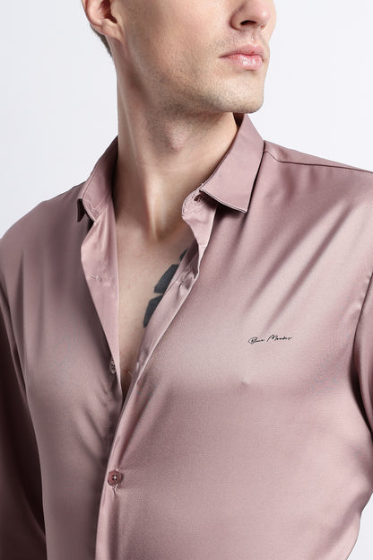Smooth Satin Shirt Pink
