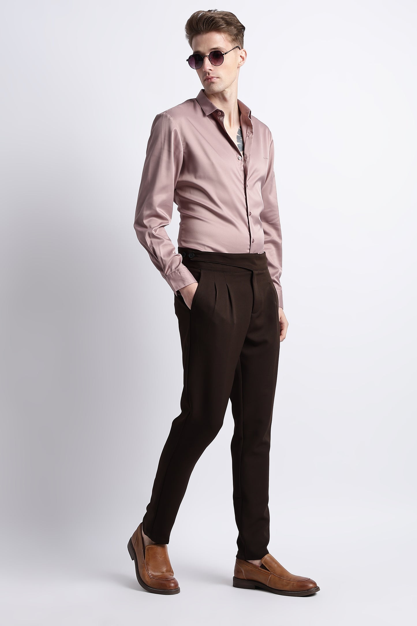 Smooth Satin Shirt Pink