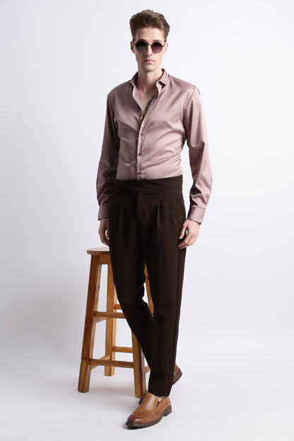 Smooth Satin Shirt Pink