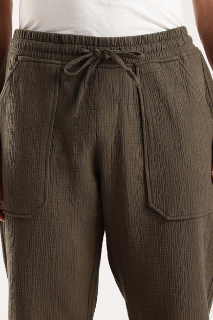 Double Cloth Drawcord Trousers Green