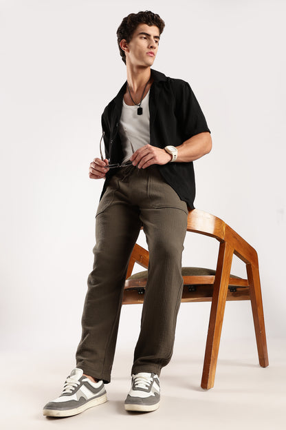 Double Cloth Drawcord Trousers Green