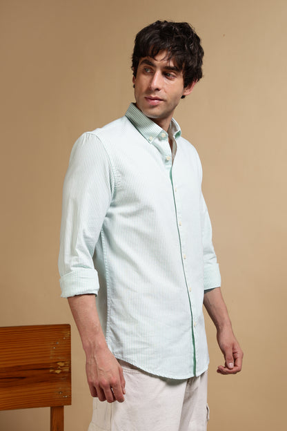 Essential Striped Shirt Lt Green