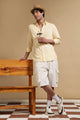 Cotton Oxford Slim Fit Mini Checks Shirt Yellow