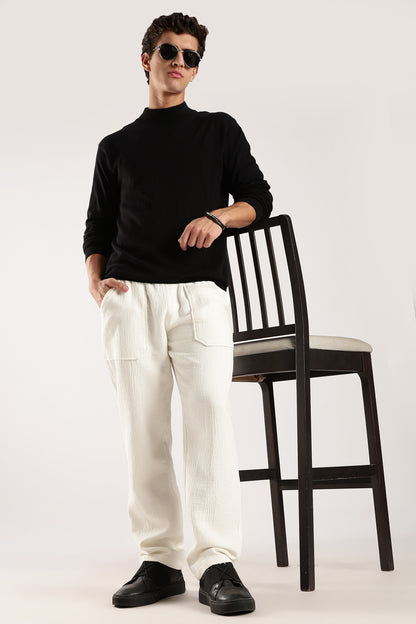 Double Cloth Drawcord Trousers White