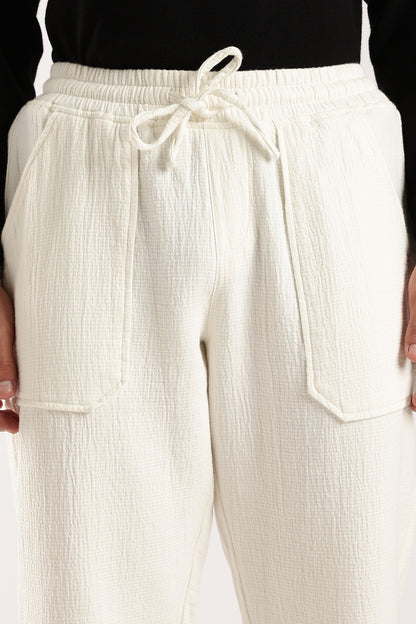 Double Cloth Drawcord Trousers White