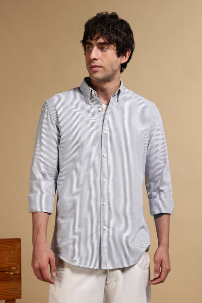 Essential Striped Shirt Navy