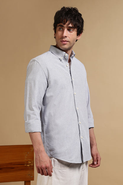 Essential Striped Shirt Navy