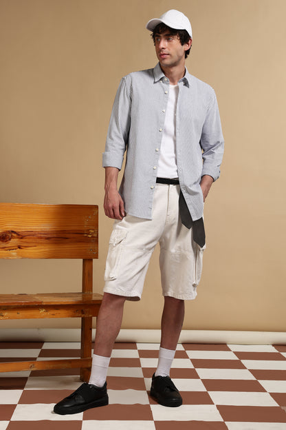 Essential Striped Shirt Navy