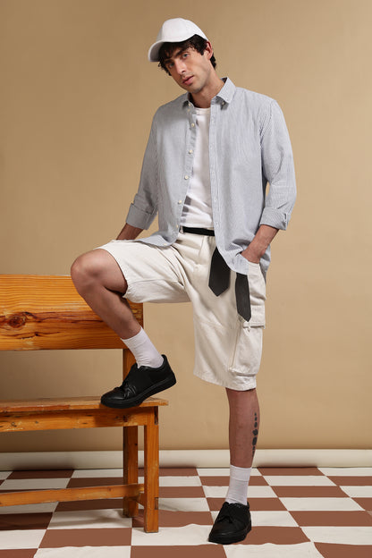 Essential Striped Shirt Navy