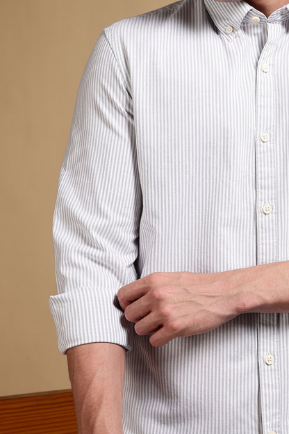 Essential Striped Shirt Grey