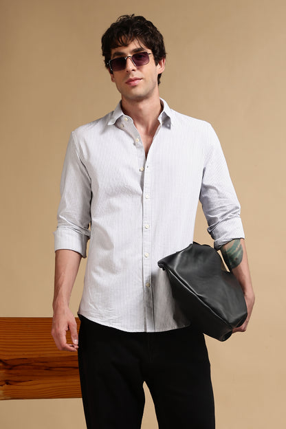 Essential Striped Shirt Grey
