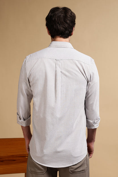 Essential Striped Shirt Brown