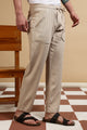 Loose Fit Drawcord Trousers Cream