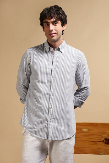 Essential Striped Shirt Black