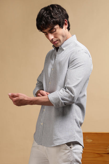 Essential Striped Shirt Black