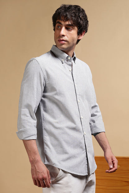 Essential Striped Shirt Black