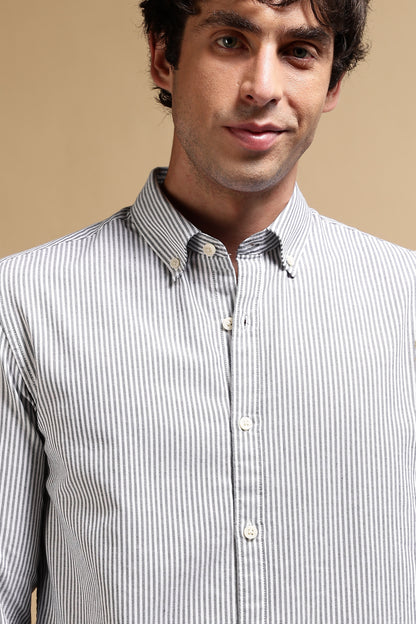 Essential Striped Shirt Black